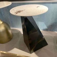 Série de tables d'appoint en métal pour hôtels et appartements, table d'appoint en acier inoxydable noire classique pour salon