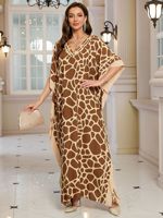 Nouvelle Robe Longue de Plage Ample en Rayonne Grande Taille Style Européen et Américain 2024 pour Vacances, Cache-Maillot Uni à Motif Dégradé