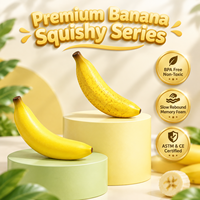 Jouet Squishy Banane en Mousse PU à Remontée Lente, Fruit Tropical Simulé, Parfum Sucré, Doux à Presser, Anti-Stress pour Enfants et Adultes