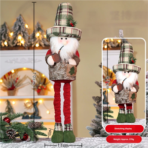 Multi-size Telescopic Christmas Plush Ornaments Adjustable Height Long Leg <b>Dolls</b> for Holiday Party Decoration - Product Image 6