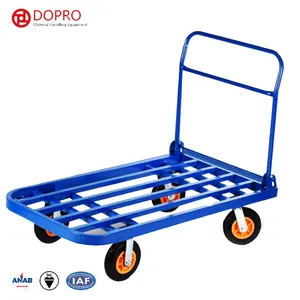 flat hand psuh trolley folded shopping cart for warehouse goods movingWarehouse high quality tool hand push flat cart transport