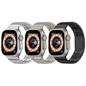 ERAYSUN jam tangan Apple, vakum Plating nyaman dapat disesuaikan baja nirkarat rantai magnetik dua bagian tali untuk Apple Watch 361L
