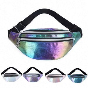 Custom Logo Laser Women Sports Waist Bag Shiny Holographic <b>Waterproof</b> Phone Fanny <b>Packs</b> - Product Image 2