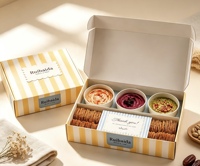 Boîte cadeau alimentaire personnalisée avec compartiments pour sauces, craquelins, noix, desserts, collations, biscuits et emballages de boulangerie, avec insert de séparation personnalisé