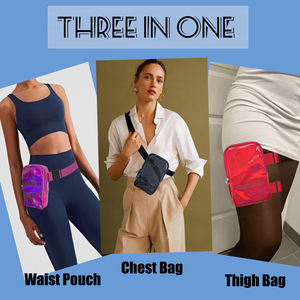 홀로그램 PU 여성용 카니발 레그백, 체육관 휴대폰 파우치, 하이킹 허리 가방 (조절 가능한 스트랩 포함) - Product Image 5