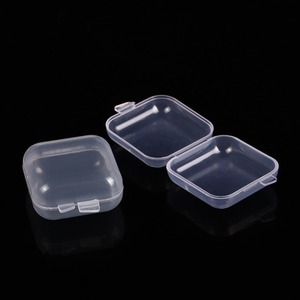 Transparent Square <b>Plastic</b> Storage <b>Box</b> For Jewelry Earrings Ring USB Drive SIM Card Small Size Covered Design - Product Image 1