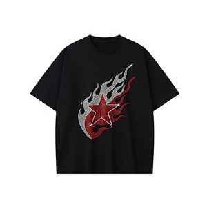 T-shirt Vintage Personalizzata <span class=keywords><strong>Taglie</strong></span> <span class=keywords><strong>Forti</strong></span> 100% Cotone con Strass, Stampa DTG, Bordi Tagliati, Grafica Sbiadita dal Sole, Stile Maschile - Product Image 2