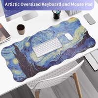 Tapis de souris gaming personnalisé avec repose-poignet en caoutchouc, motifs Peintures post-impressionnistes de Van Gogh, pour usage bureautique, en stock