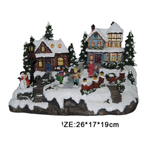 Personalizada LED Navidad pueblo ciudad ornamento con luz y sonido resina Navidad figuritas y juguetes para la venta al por mayor - Product Image 1
