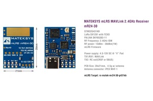 Mateksys MR24-30 mlrs mavlink <span class=keywords><strong>2.4GHz</strong></span> <span class=keywords><strong>Receiver</strong></span> cho tầm xa <span class=keywords><strong>RC</strong></span> moder bay không người lái - Product Image 6