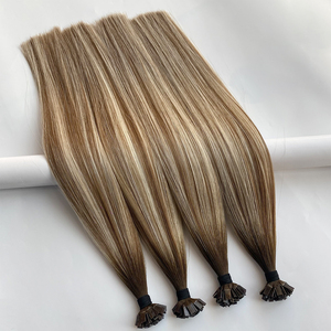 Conception de logo gratuite, emballage gratuit, extensions de cheveux chinoises à pointe plate Remy double tirage, toutes les couleurs disponibles pour la teinture. - Product Image 1