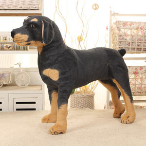 Chien <span class=keywords><strong>noir</strong></span> réaliste en peluche jouet Simulation Animal en peluche poupée pour cadeau et décoration de la maison - Product Image 5