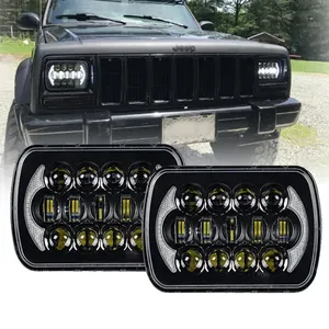 105w Brightest Square Headlight 5 x 7inch 7 x 6inch Led Lights Ip67 Waterproof Compatible For Jk Cherokee Truck