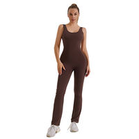 Combinaison de sport moulante pour femme, style Europe/US, dos évidé, design amincissant, en Spandex/Polyester, extensible dans les quatre sens, anti-transpiration