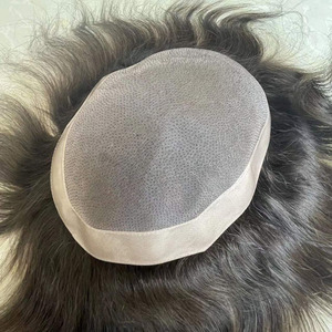 Prothèse Capillaire Hommes Toupet Fine Peau Lace Suisse Cheveux Naturels, Perruques et Postiches Pas Chers Hommes - Product Image 3