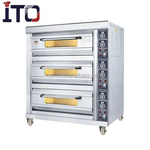 Horno rotativo para panadería, 3 cubiertas, 6 bandejas, precio al por mayor de fábrica