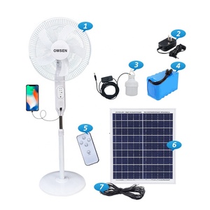 Omsen Best Manufacturers Rechargeable Solar Panels <b>Standing</b> Fan Solar Energy With Bulb Light Battery OMQ806 -198F Solar <b>Standing</b> - Product Image 5