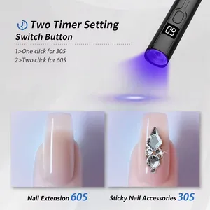 Rechargeable <b>Mini</b> UV LED Nail Lamp with Smart Display Portable Fast-Drying Nail Dryer Stand for Manicure Removable <b>Desk</b> UV Light - Product Image 3