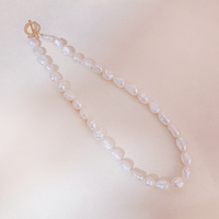 Collier vintage punk Lucy Jewelry, best-seller, plaqué or 14 carats, perle d'eau douce baroque naturelle 9-10 mm, qualité AAAAA