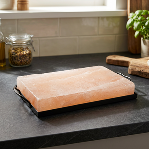 Wholesale Premium Quality Refined Solid Himalayan Salt Cooking Slab Plates Tray Shape Salt Block Carved Technique Home - Product Image 1