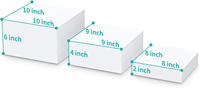 3PCS 8 ''x 9'' x 10 ''Food Riser für Buffett isch, Display Stand Regal für Catering Sammlerstücke, Acryl Cube Display Nesting