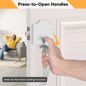 1/2/4 Ensembles de poignées de <span class=keywords><strong>porte</strong></span> d'entrée extérieures avec levier réversible pour portes à gauche et à droite, noir et argenté - Product Image 3