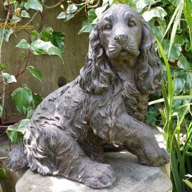 Petit jardin intérieur décor mignon Offre Spéciale bronze Cocker spaniel chien sculpture