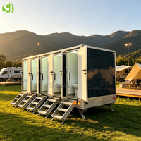 Goeasy Luxe Mobile WC Douche Toilettes Remorque Sanitaire pour Événements Remorque Toilettes de Camping Portable avec Réservoir d'Eau