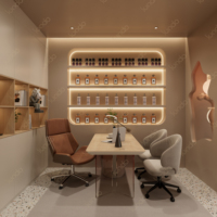 Sundo - Design personnalisé de salon de beauté de style luxueux avec éclairage LED, décoration, comptoir de réception, présentoirs complets pour l'ensemble du magasin