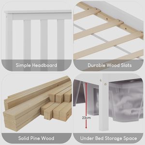 Inweto 200x150 Design sofisticato stile moderno pino solido <span class=keywords><strong>letto</strong></span> King Size in legno con <span class=keywords><strong>testiera</strong></span> per camera da <span class=keywords><strong>letto</strong></span> colore bianco naturale - Product Image 4