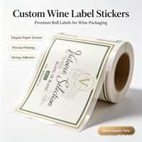 Autocollant transparent en vinyle imperméable pour cosmétiques et shampoings, avec logo, en rouleau, doré à chaud, pour bouteilles en verre de 3 ml, personnalisé