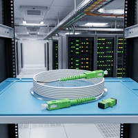 (65ft/20m) Kabel Patch Fiber Optik SC/APC Berlapis Baja OS2 Single Mode Simplex 9/125um