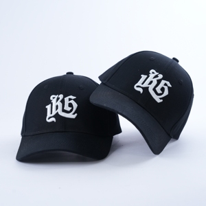 Yukaihe Wholesale Men Black Baseball Cap Customize logo 6 Panel Cotton Baseball Hat With Embroidered logo