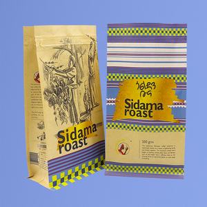 Sacchetti con Fondo Piatto e Chiusura a Zip per <span class=keywords><strong>Caffè</strong></span> Tostato 125g 8 oz 340g, Confezioni Alimentari Personalizzate Doypack con Valvola - Product Image 4
