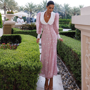 Elegante Vestido de Noche con Cuello en V y Abertura Alta, con Tela Translúcida y Diseño de Abertura Lateral para Mujer - Product Image 4