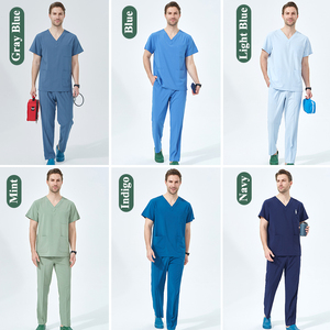 Set da <span class=keywords><strong>Lavoro</strong></span> per Infermieri con Scollo a V Elasticizzato 2026, Logo Personalizzato, Abbigliamento Medico in Poliestere e Spandex per Uomini, Uniformi per Dentisti - Product Image 4