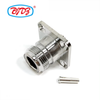 Connecteur coaxial d'usine N prise femelle 4 trous 25mm bride RG402 .141 086 RG405 câble coaxial semi-rigide connecteur coaxial RF