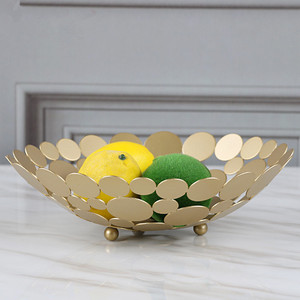 Luxury Gold Metal Fruit Bowl <strong>Storage</strong> Tray Home Decorative <strong>Accessories</strong> for Kitchen Table Ware - Product Image 4