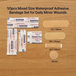 100% Scource Factory OEM/ODM Waterproof PE Band-Aids, Breathable Micro Porous 4 Sizes Adhesive <strong>Plasters</strong> <strong>Sets</strong>, 50PCS - Product Image 3