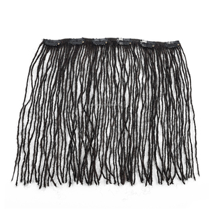 0.1cm Clip dans l'extension de cheveux Afro Kinky Curly Interlocs 100% cheveux humains Dreadlocks extensions de locs noirs naturels pour femme noire - Product Image 2