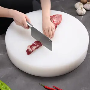 Bloque de tabla de cortar de alta calidad, tabla de cortar gruesa, bloque de carnicero de plástico redondo
