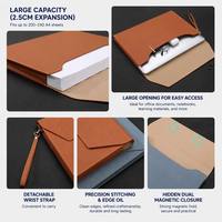 Portadocumentos A4 de Cuero PU Premium Impermeable, Organizador de Archivos de Negocios, Carpeta de Documentos con Logotipo Personalizado y Cierre Magnético