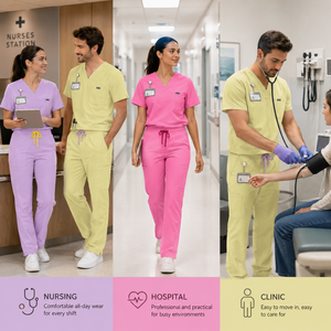 Ensemble de tenues médicales unies personnalisées pour femmes, respirantes, extensibles, avec élastique, pour infirmières et médecins, vente en gros - Product Image 3