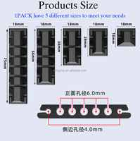 Lot de 5 Clips d'organisateur de cordon de gestion de câbles en Silicone auto-adhésifs pour bureau à domicile couvercle de support de câble de bureau pour table de chevet