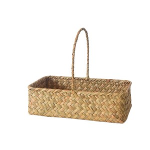 <b>Wicker</b> Storage <b>Baskets</b> Rectangle Handheld With <b>Handle</b> For Kitchen Organization 22x13x19cm - Product Image 3
