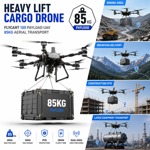 Drone de transport de marchandises lourd FlyCart 100, capacité de charge de 85 kg, longue portée, UAV pour les projets de transport de fournitures dans les mines et la construction en montagne - Product Image 1