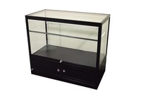 Vitrine et vitrine de magasin de bijoux en verre trempé à cadre en aluminium gris facile à nettoyer vente directe d'usine