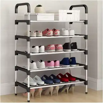 Custom Made simple household Shoe Organizer 5-Tier plastic Freestanding Shoe Rack Cabinet