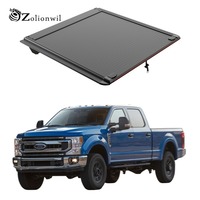 Couverture de benne enroulable en aluminium Zolionwil à double verrouillage avec feu stop LED pour Ford F-150 5.7 F-250 Super Duty 2025 2026
