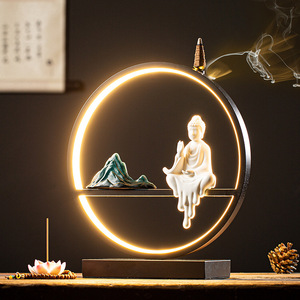 <span class=keywords><strong>Encens</strong></span> à reflux néo-chinois Zen-Anneau de lampe créatif en céramique Little Daruma Water Drop Sansheng Ornement pour la décoration intérieure - Product Image 2